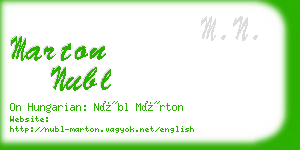 marton nubl business card